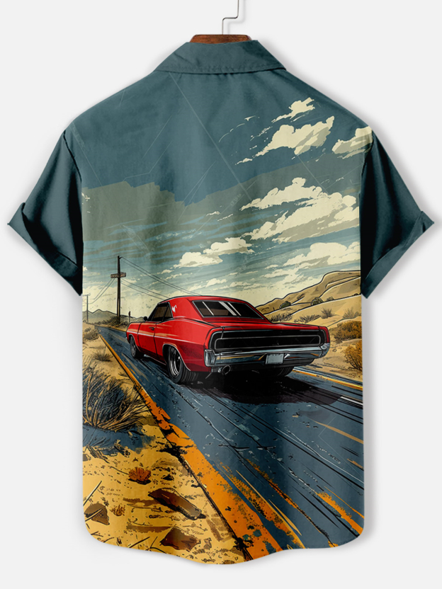 Men's Car Graphic Short Sleeve Shirt