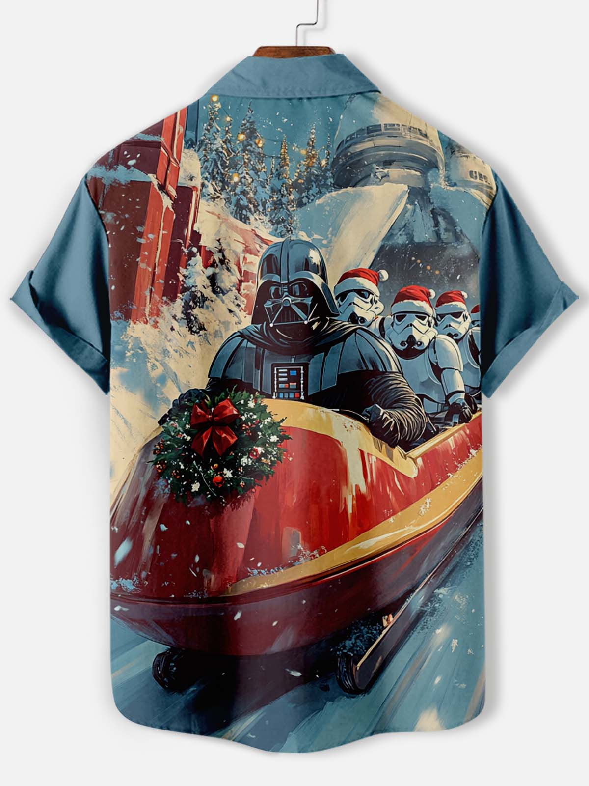 Men's Classic Movie Christmas Graphic Short Sleeve Shirt