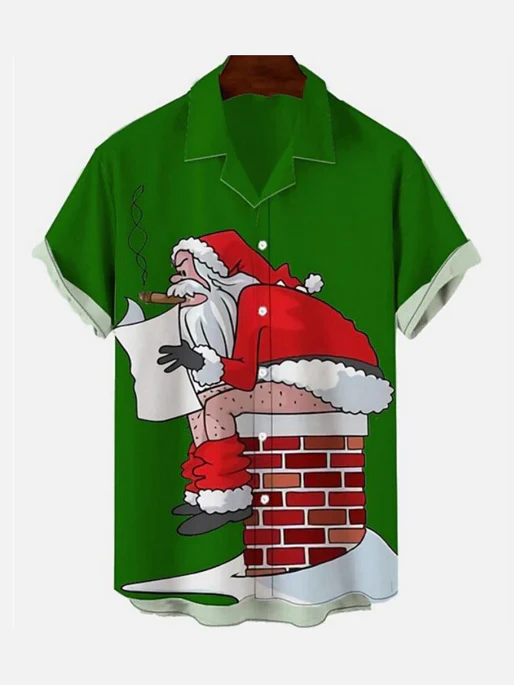 Men's Christmas Funny Graphic Short Sleeve Shirt