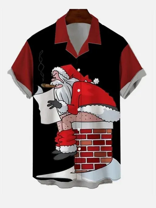 Men's Christmas Funny Graphic Short Sleeve Shirt