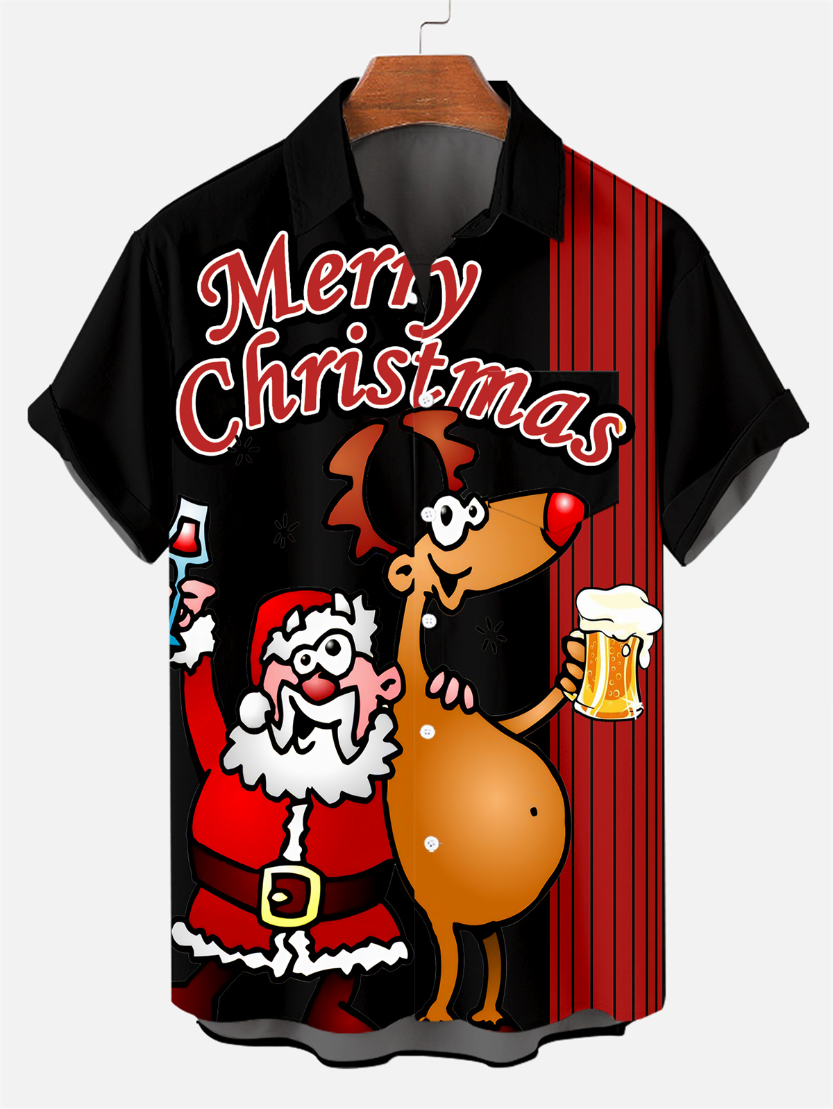 Men's Christmas The Most Wonderful Time For Drink Together Short-Sleeved Shirt  0527