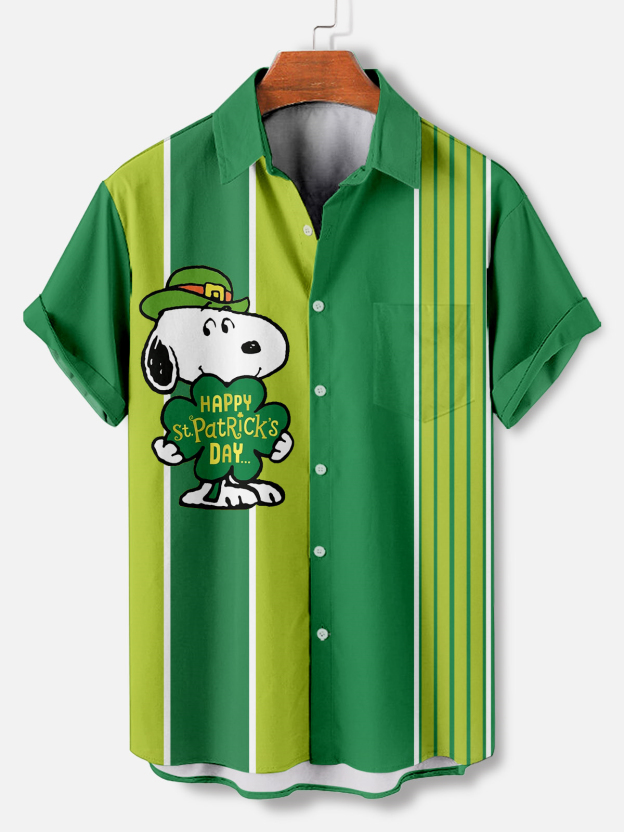 Men's Casual St. Patrick's Day Graphic Short Sleeve Shirt