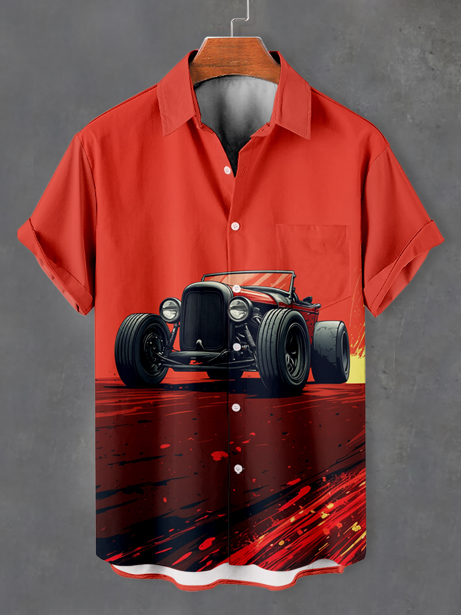 Men's Car Graphic Short Sleeve Shirt