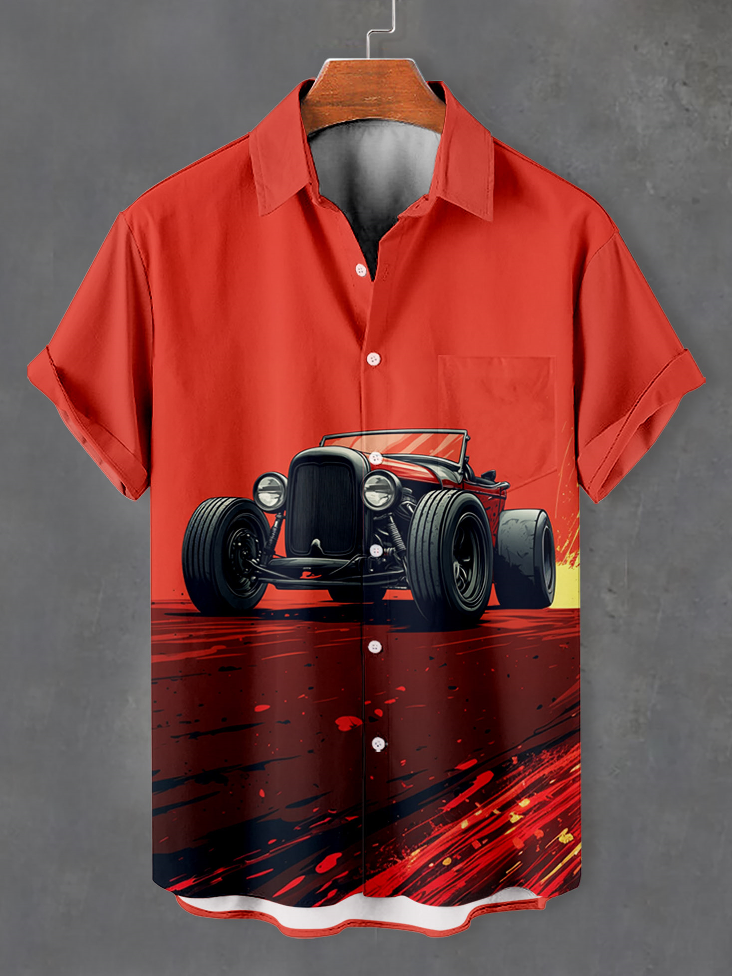 Men's Car Graphic Short Sleeve Shirt