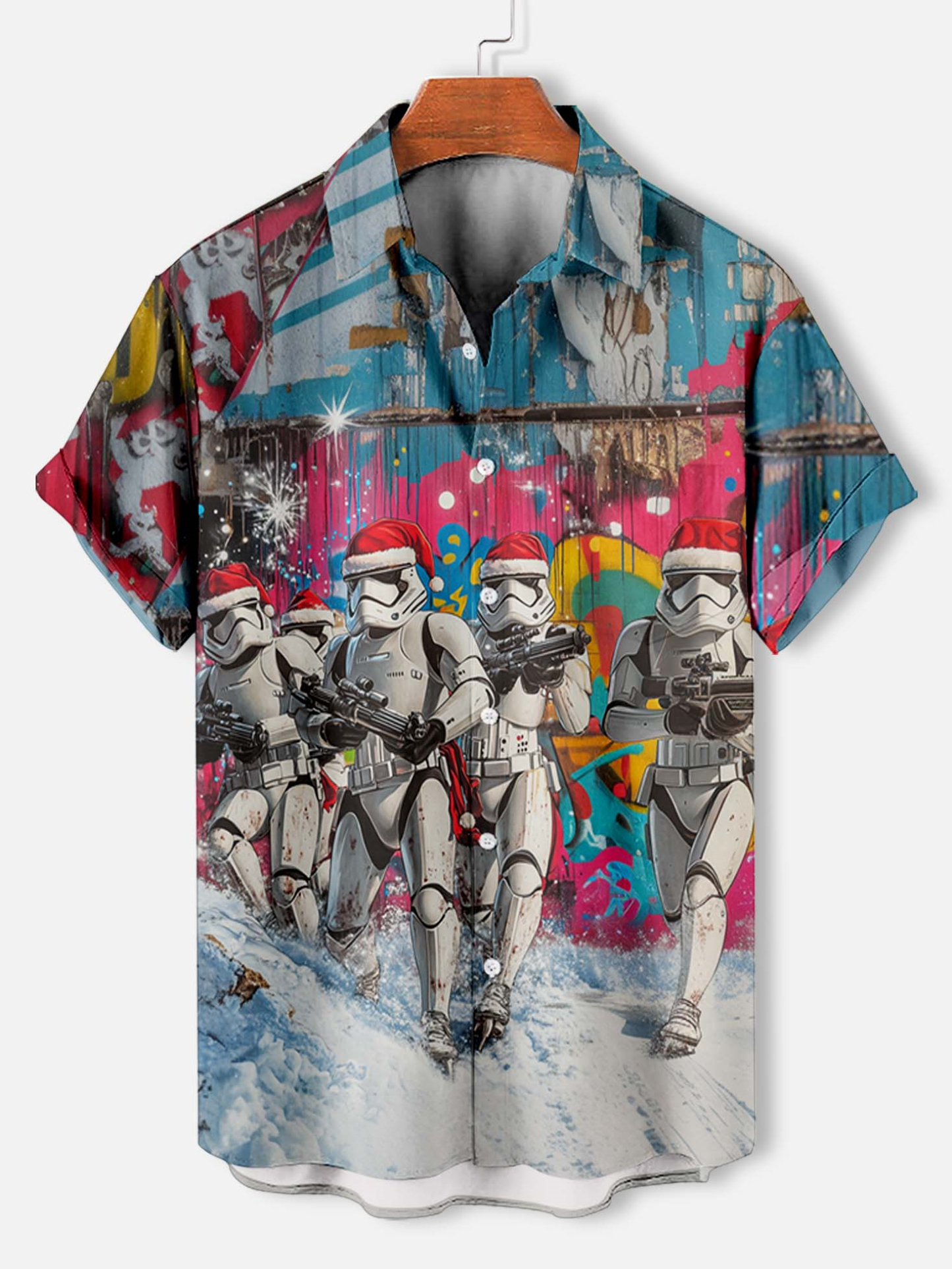 Men's Classic Movie Christmas Graphic Short Sleeve Shirt