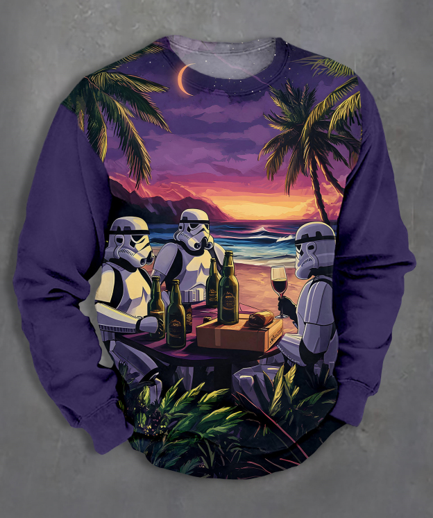 Men's Casual Classic Movie Graphic Long Sleeve Sweater
