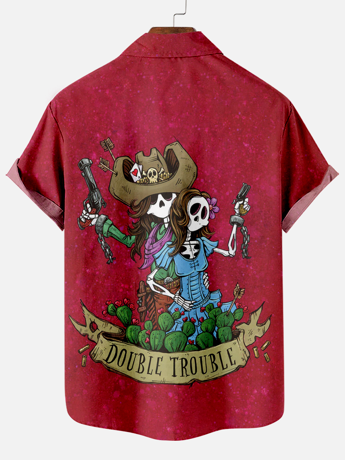 Men's Classic Day of the Dead Skull Graphic Short Sleeve Shirt