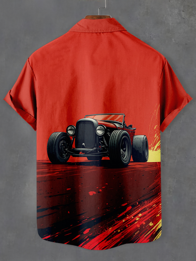 Men's Car Graphic Short Sleeve Shirt