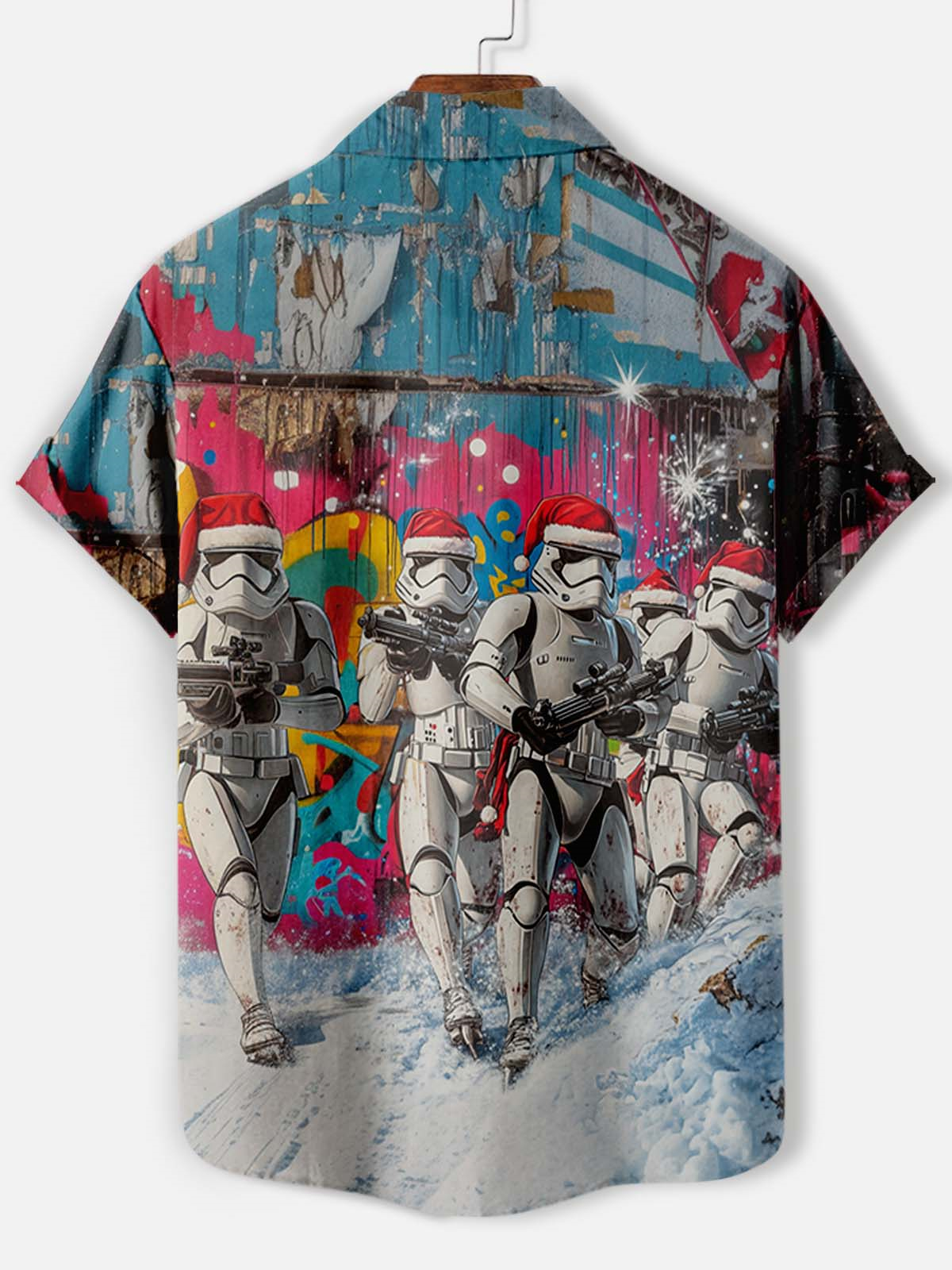 Men's Classic Movie Christmas Graphic Short Sleeve Shirt