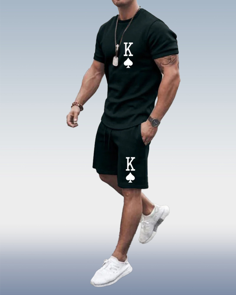 Suitmens Men's Crown Plain Shorts Set 122
