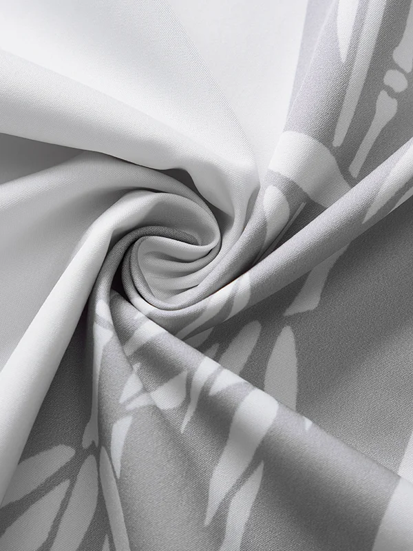 Leisure Bamboo Printing Lapel Neck Short Sleeve Shirt