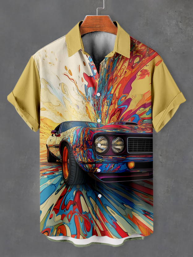 Men's Car Graphic Short Sleeve Shirt