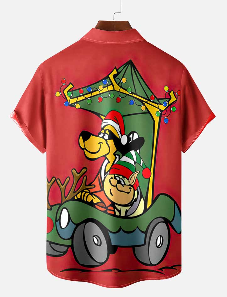 Men's Retro Anime Illustration Short Sleeve Shirt