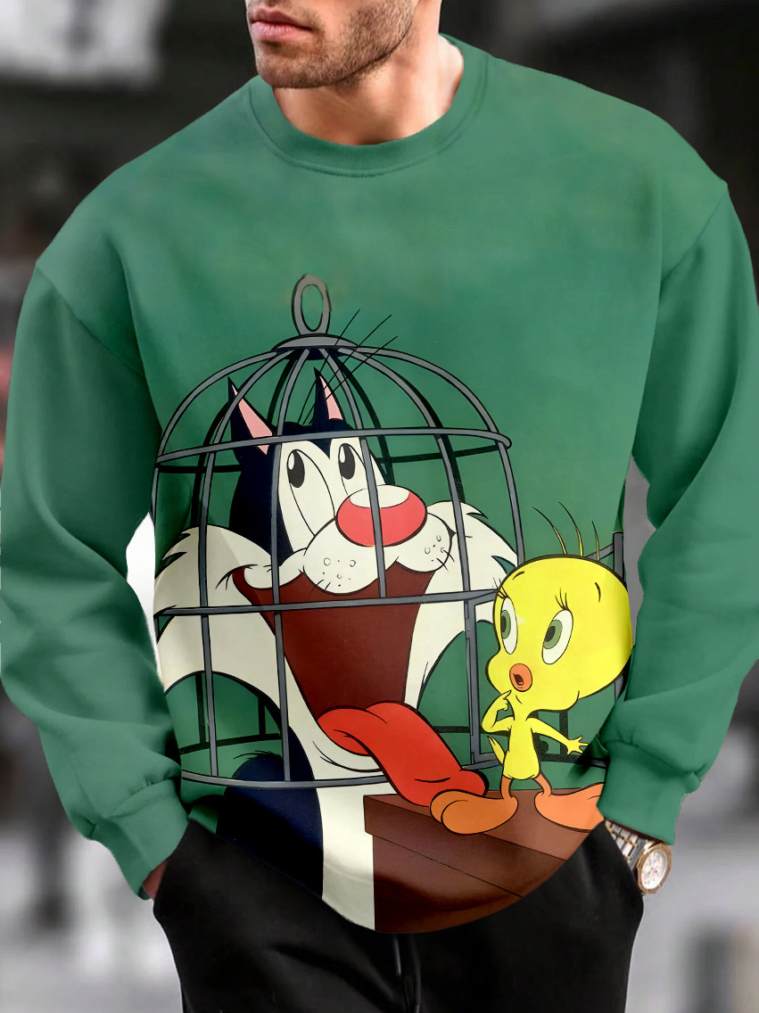 Men's Casual Classic Movie Graphic Long Sleeve Sweater