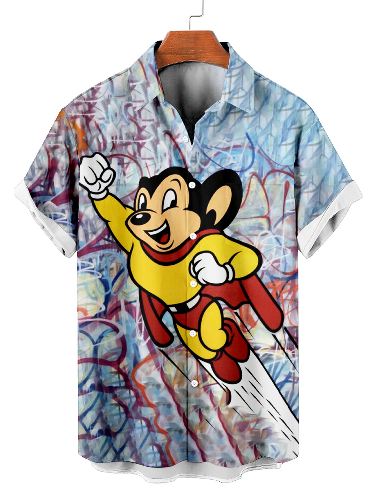 Classic Cartoon pattern short sleeved shirt