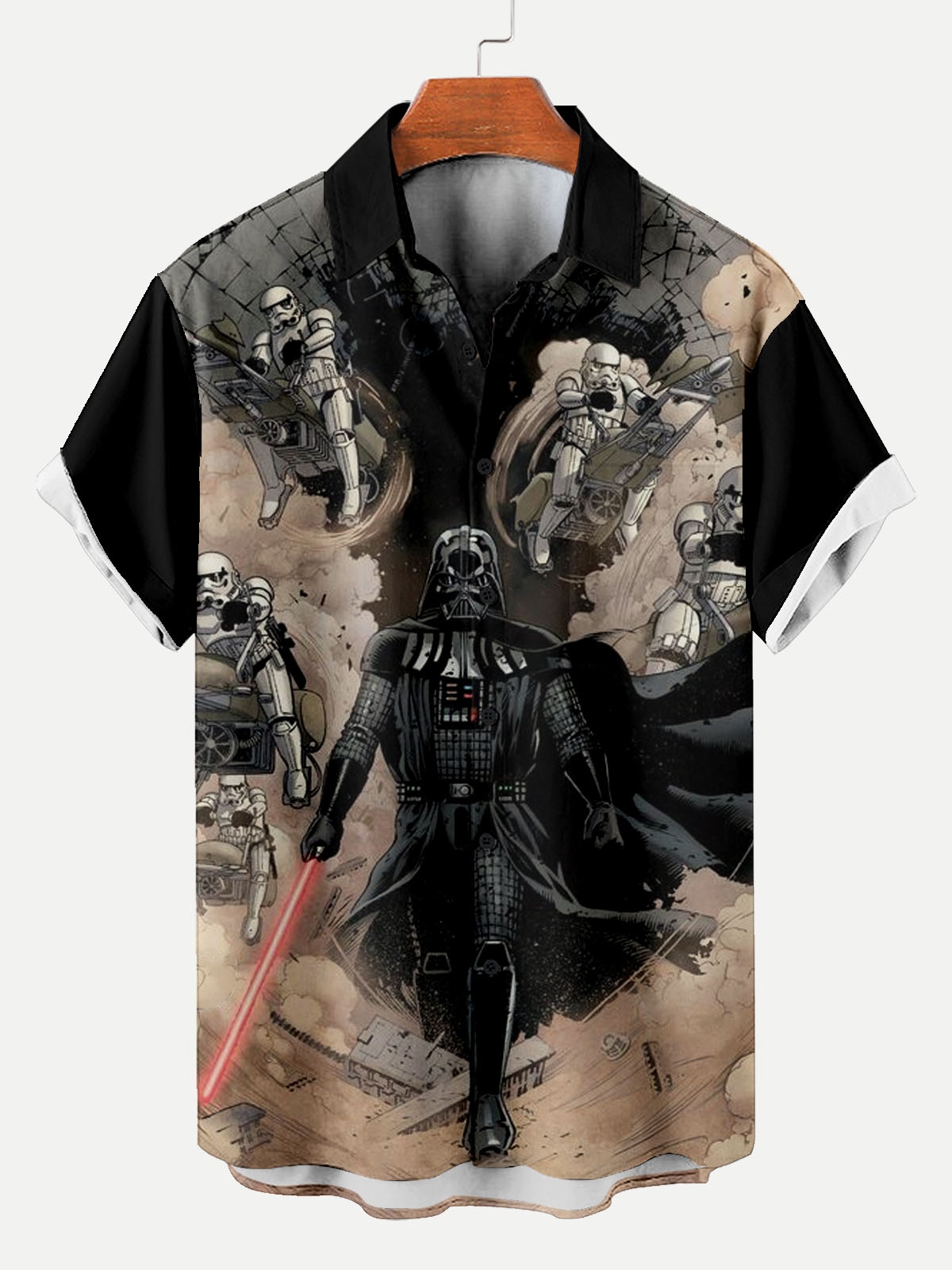  Classic Movie pattern short sleeved shirt