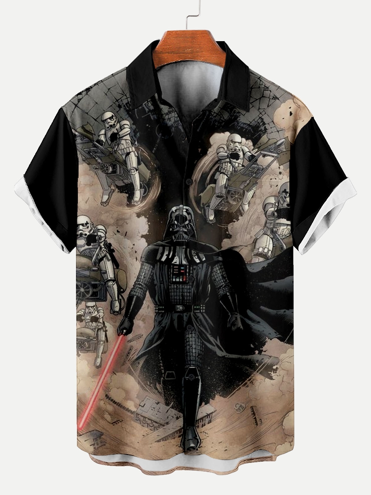 Reggae music skull pattern vacation casual short sleeved shirt