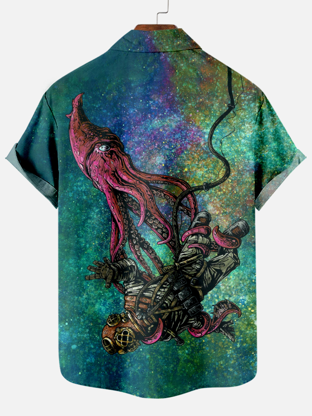 Men's Classic Day of the Dead Skull Graphic Short Sleeve Shirt