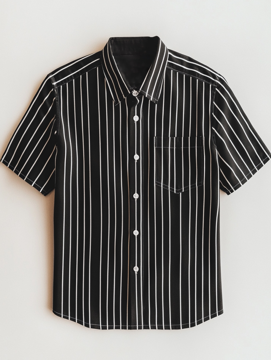 Men's business casual striped short-sleeved shirt