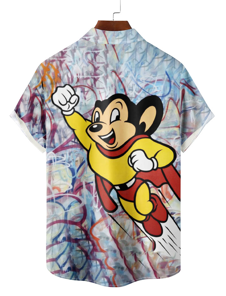 Classic Cartoon pattern short sleeved shirt