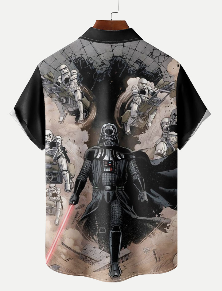  Classic Movie pattern short sleeved shirt