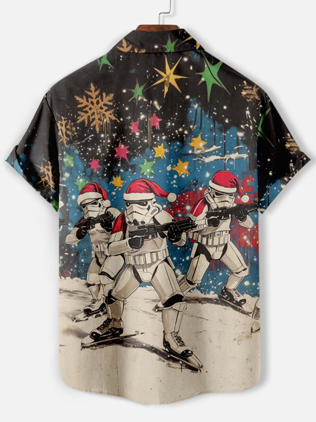 Men's Classic Movie Christmas Graphic Short Sleeve Shirt