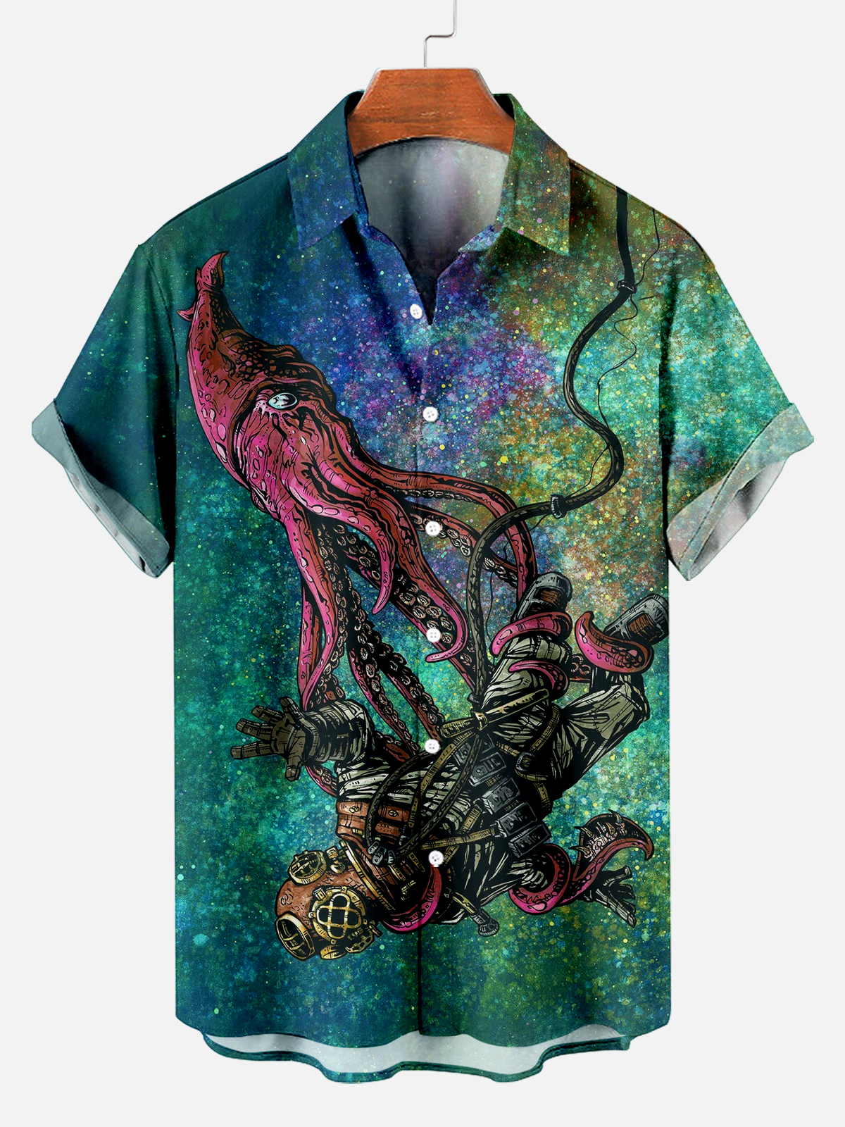 Men's Classic Day of the Dead Skull Graphic Short Sleeve Shirt