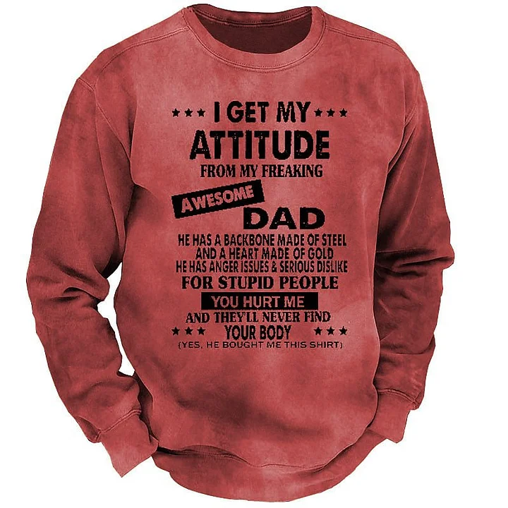 Men's Casual Slogan Long Sleeve Sweatshirt