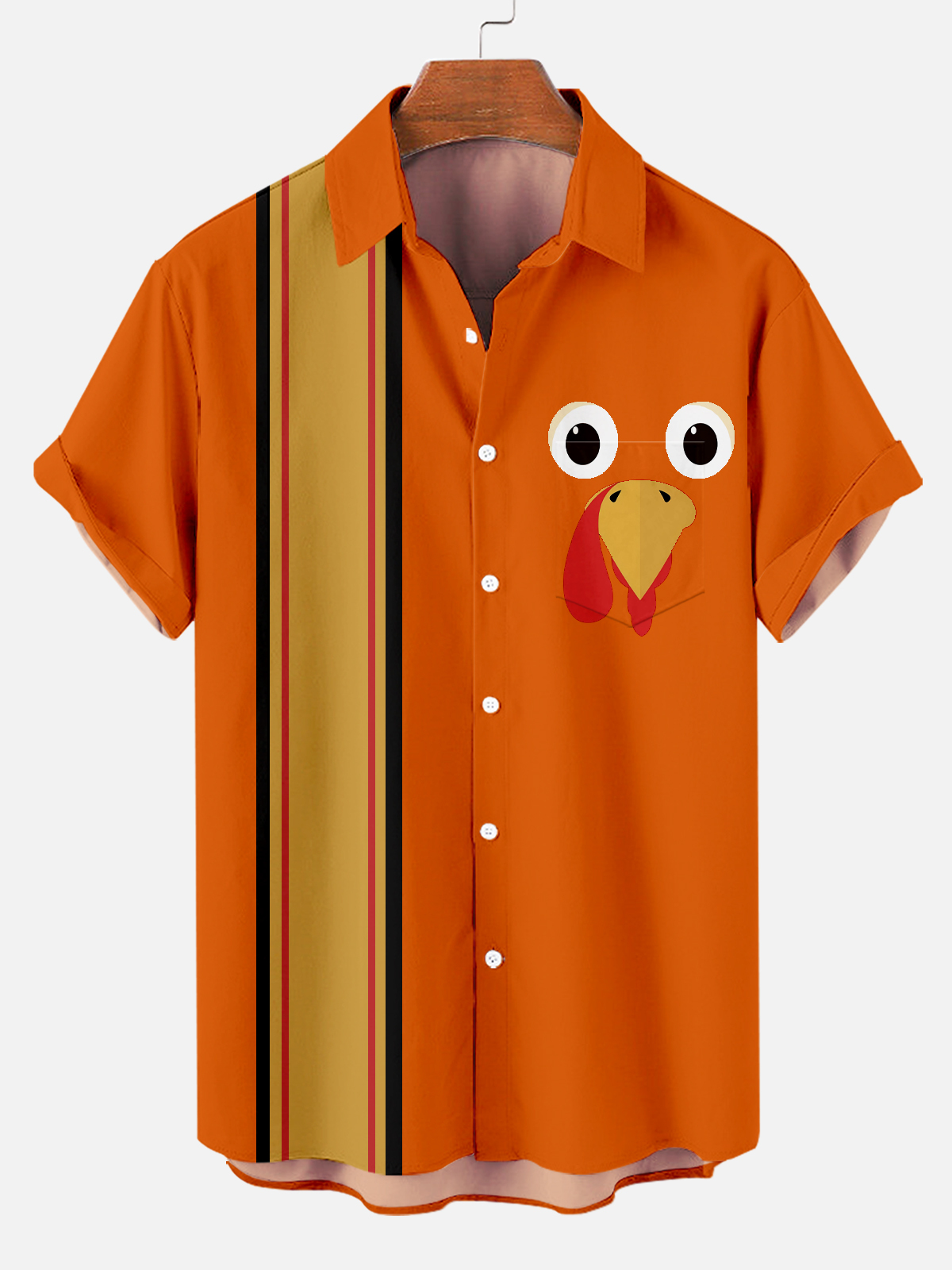 Turkey Chest Pocket Short Sleeve Bowling Shirt