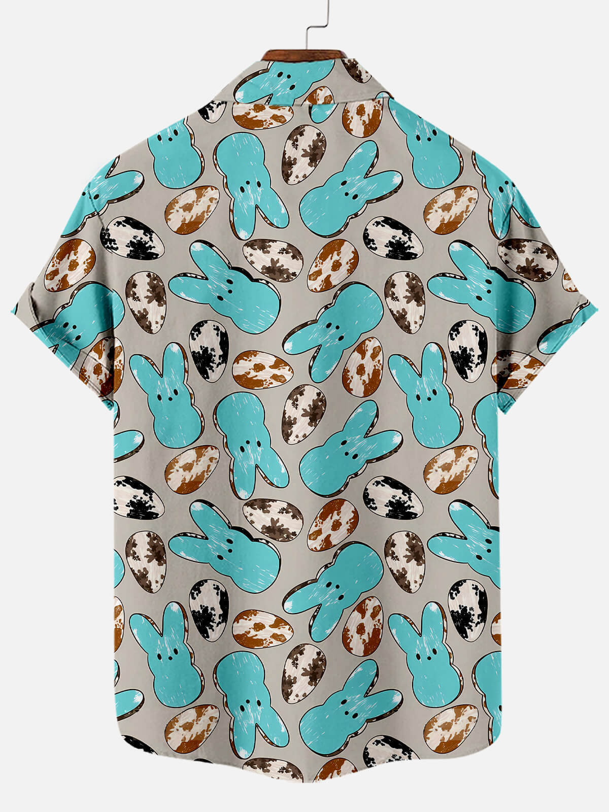 Easter Bunny Egg Fun Cute Blue Men's Short Sleeve Shirt