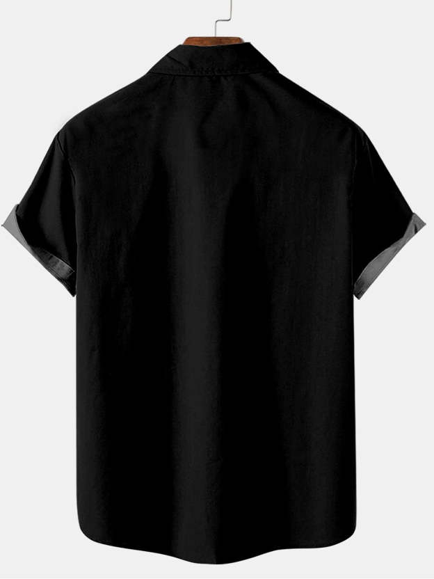 Men's Christmas Spoof Christmas Father Pattern Short Sleeve Shirt