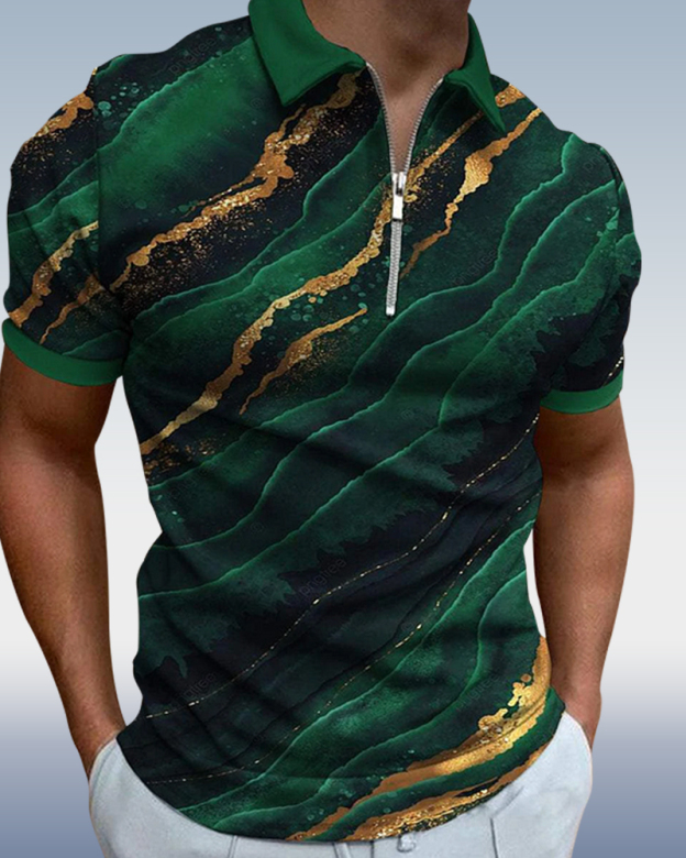 Suitmens Men's Contrasting Color Short Sleeve Polo Shirt 012