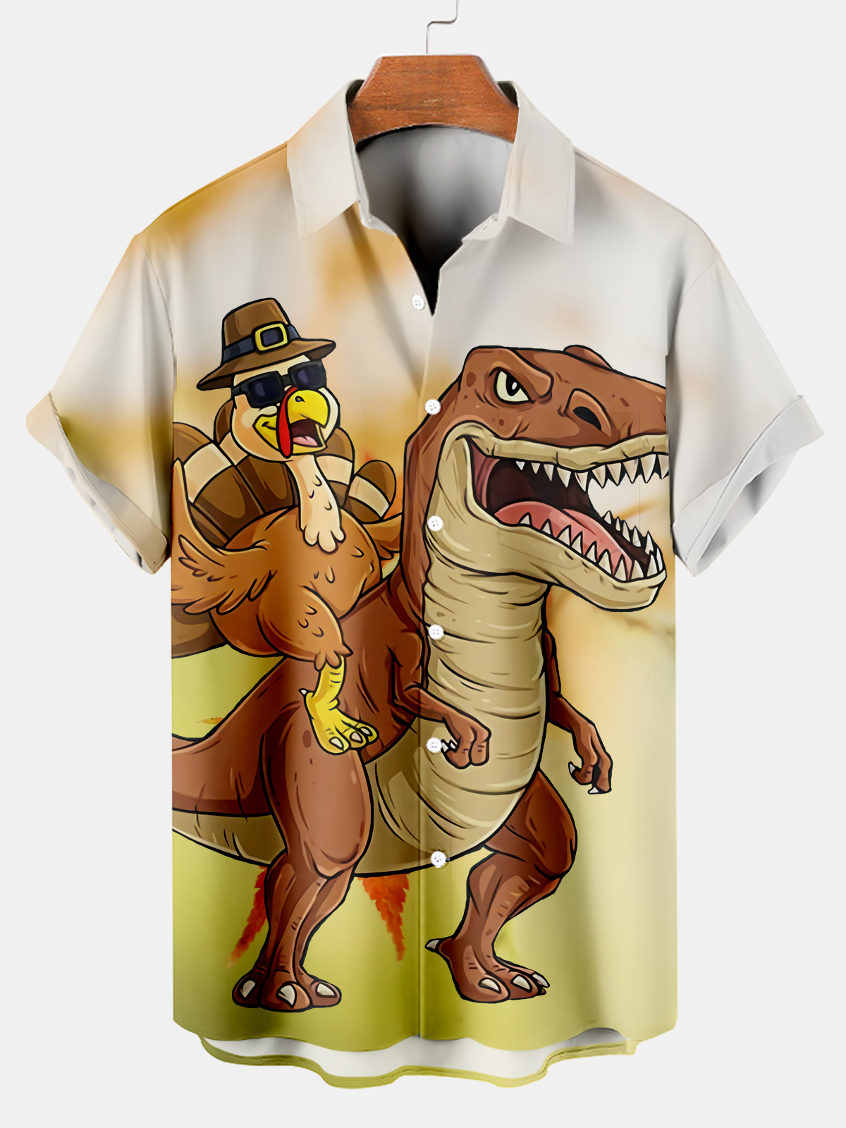 Men's Thanksgiving Day Print Short Sleeve Shirt