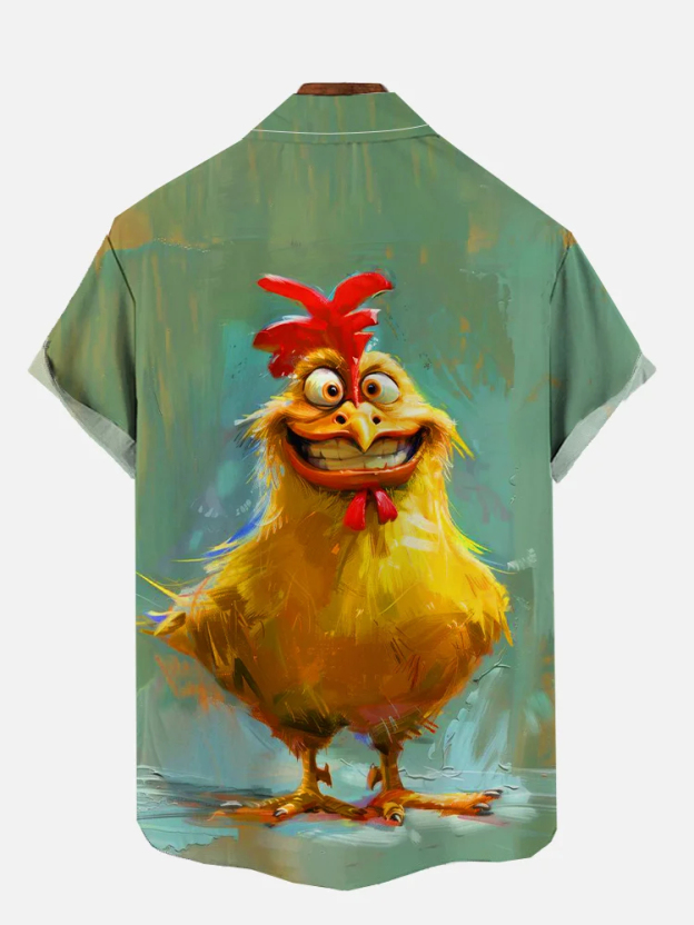 Funny Animal Print Short Sleeve Shirt