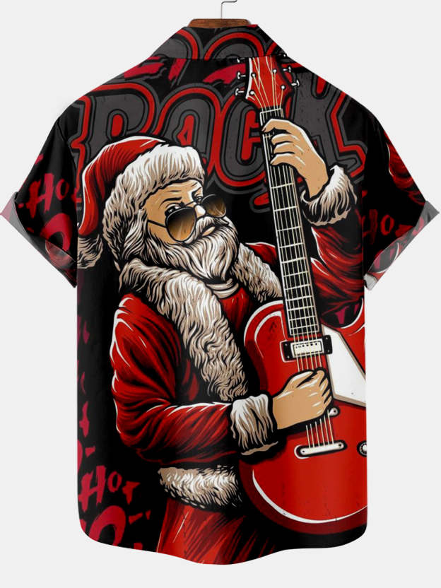 Men's Christmas Print Short Sleeve Shirt