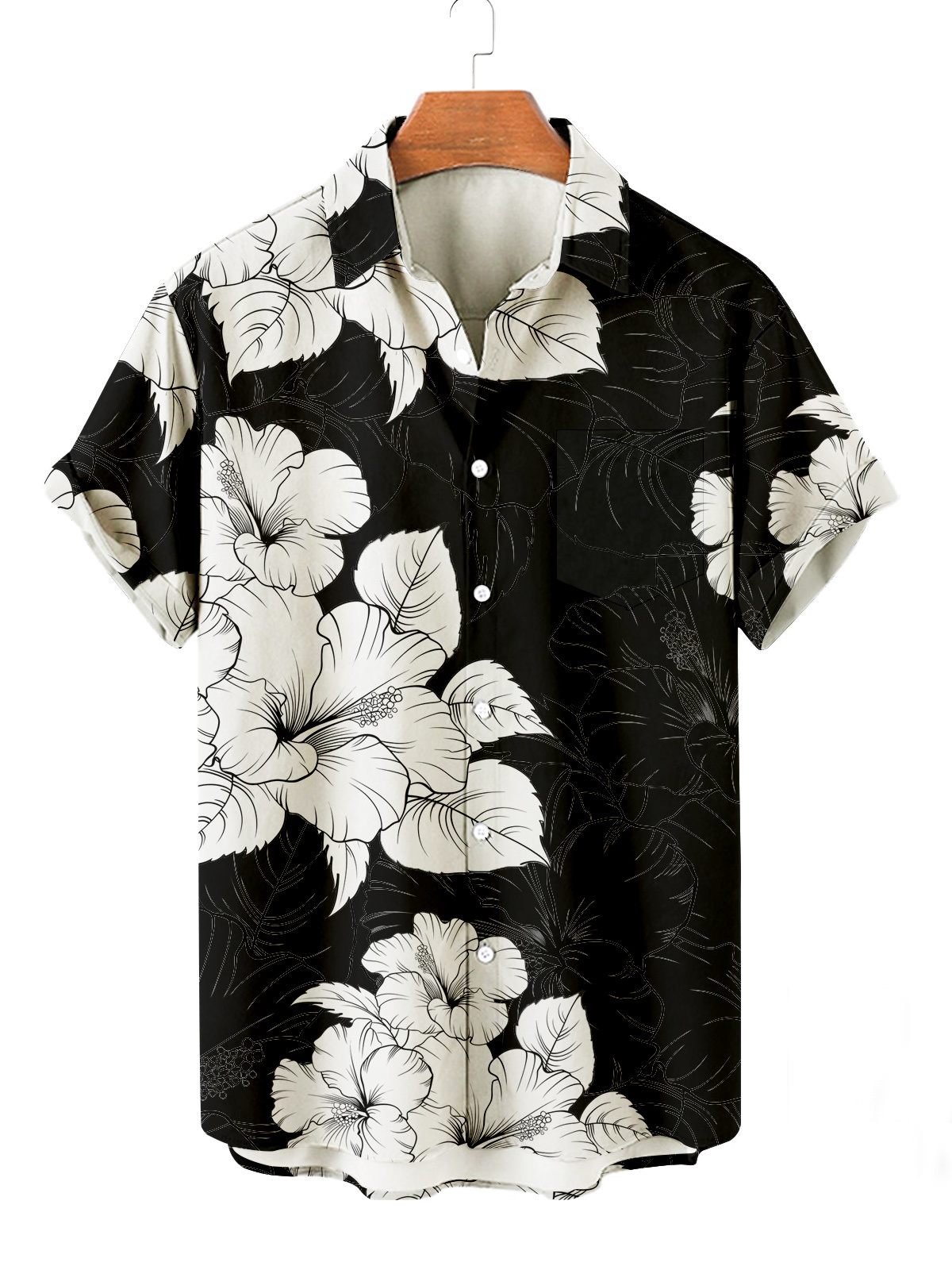 Men's Hawaiian Resort Print Casual Short Sleeve Shirt