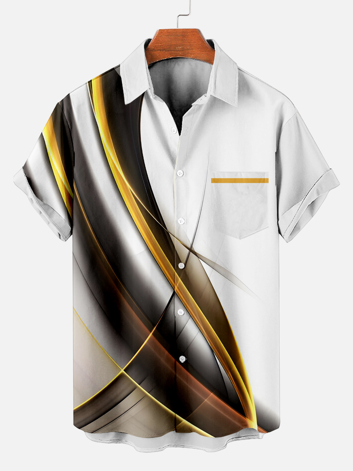 Men's Casual Contrast Color Short Sleeve Shirt