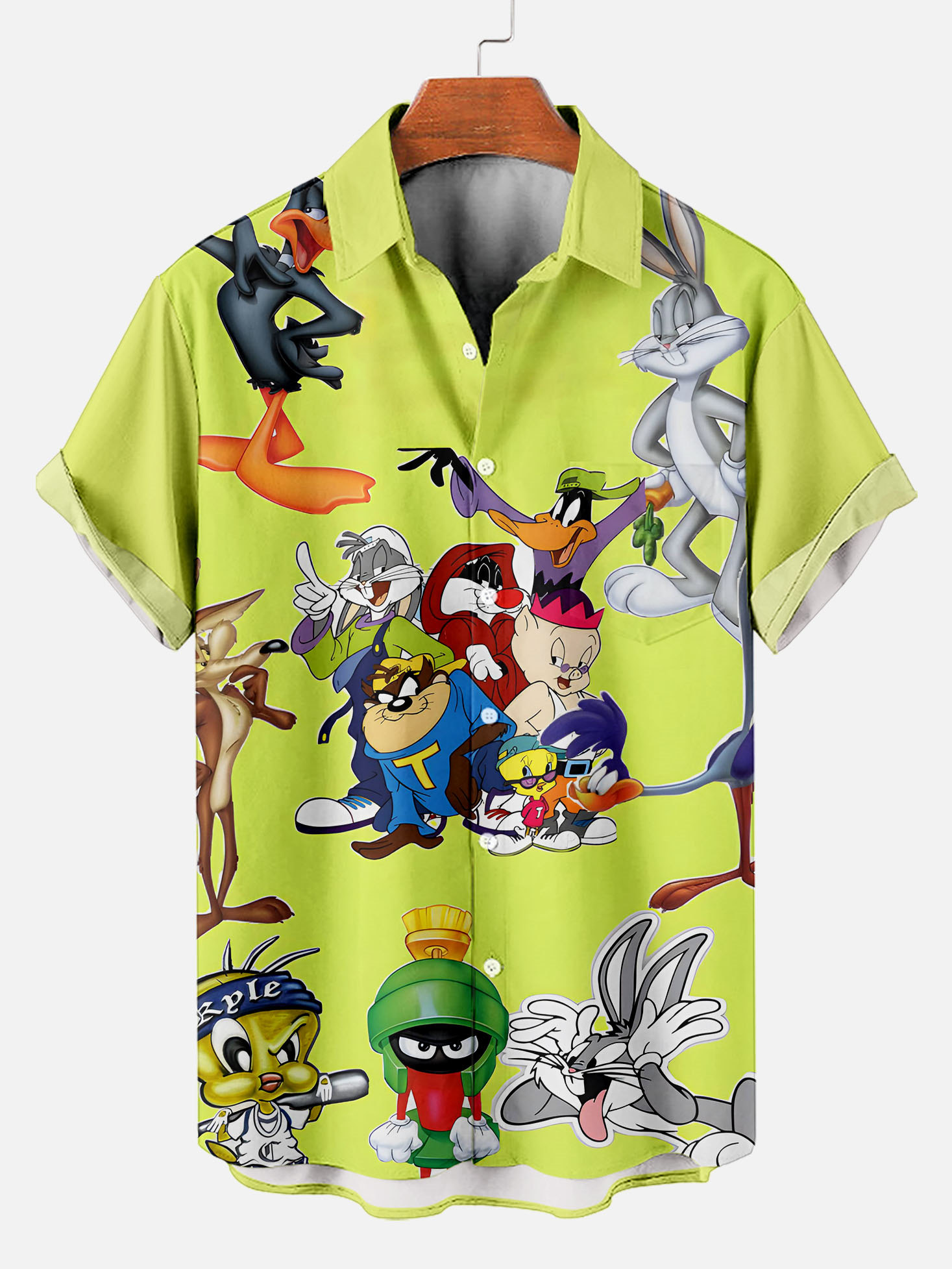 Men's Retro Cartoon Graphic Short Sleeve Shirt