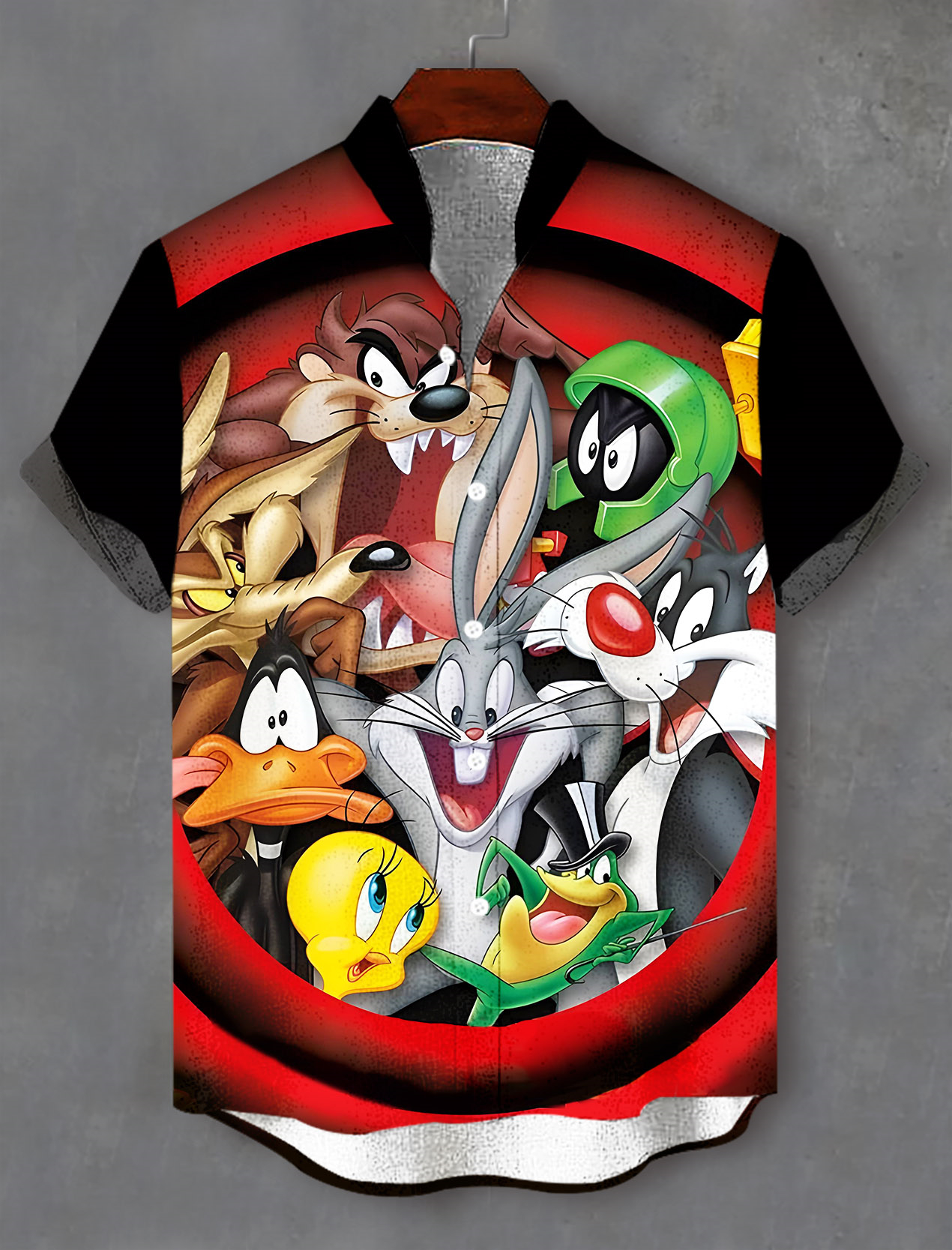 Men's Retro Cartoon Graphic Short Sleeve Shirt