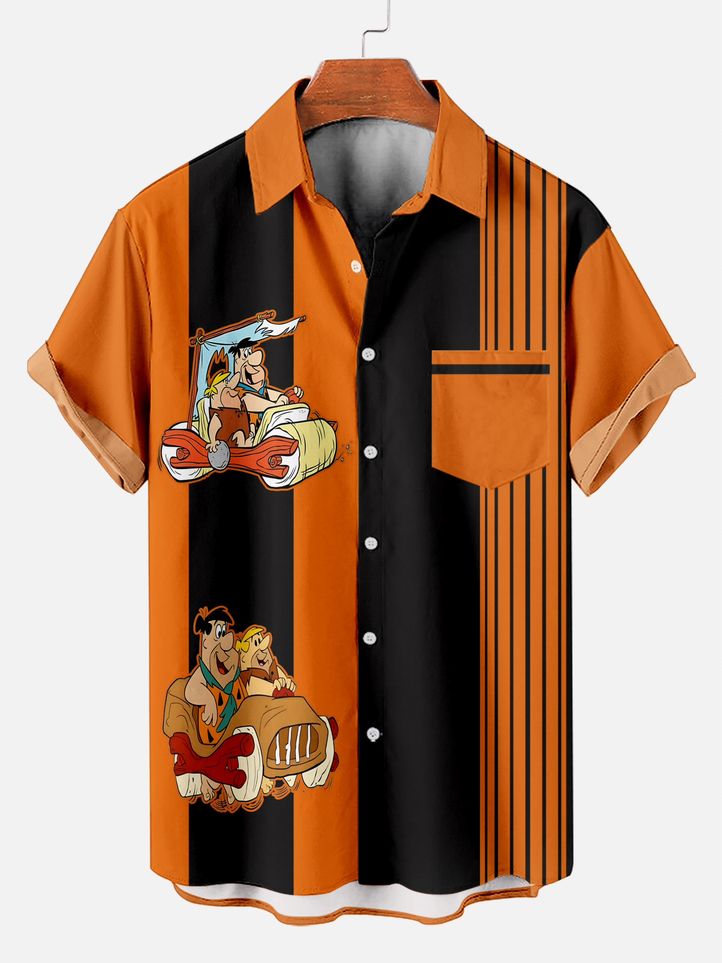 Men's Retro Cartoon Graphic Short Sleeve Shirt