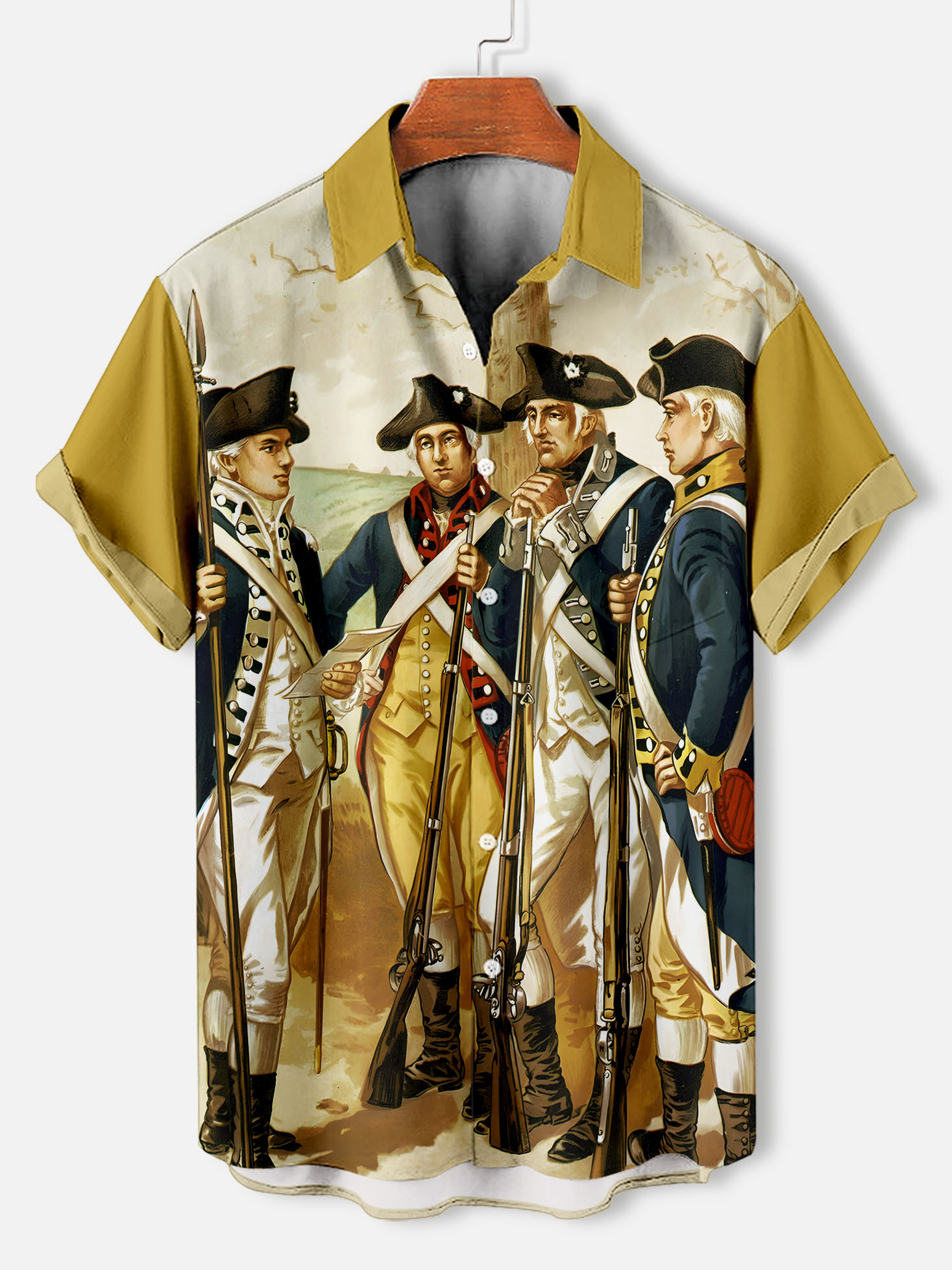 Men's American Revolutionary War Illustration short sleeve shirt
