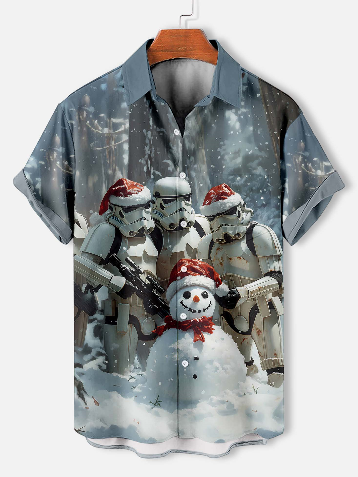 Men's Classic Movie Christmas Graphic Short Sleeve Shirt