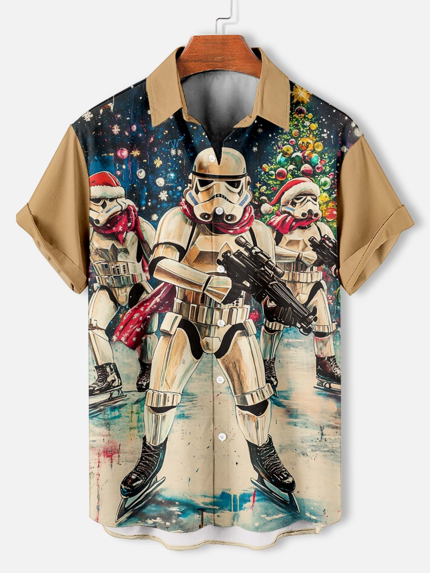 Men's Classic Movie Christmas Graphic Short Sleeve Shirt