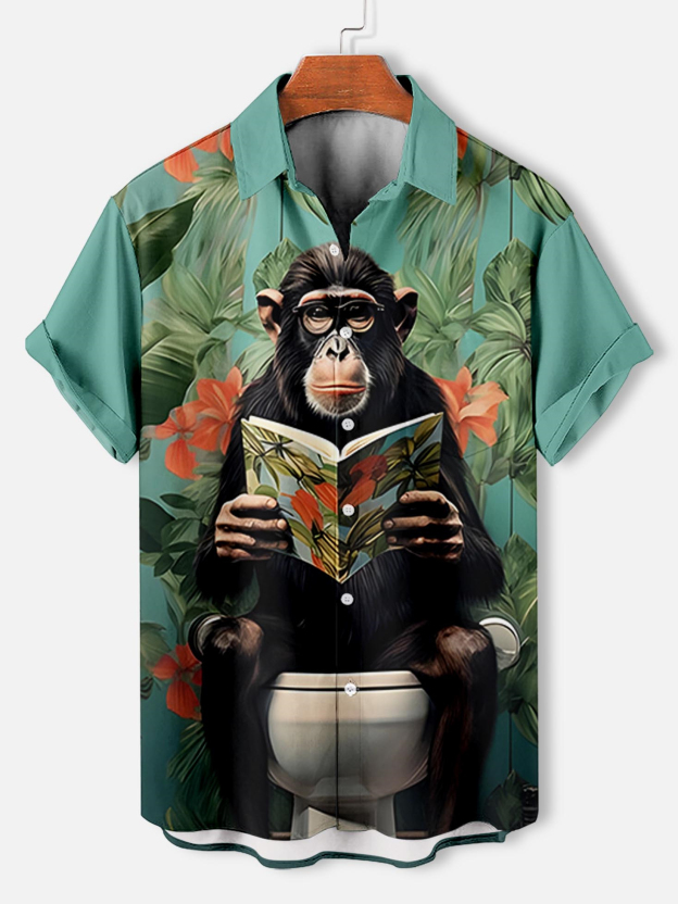 Men's Fun Animal Graphic Short Sleeve Shirt