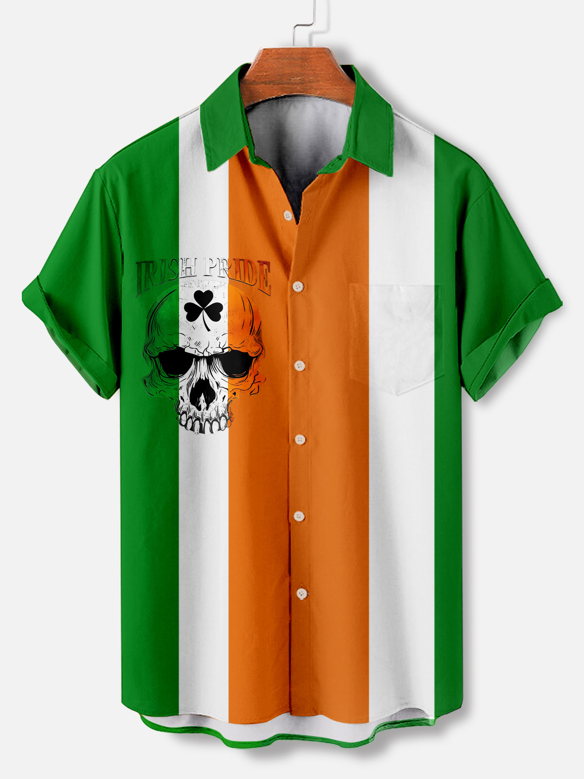 Men's Casual St. Patrick's Day Graphic Short Sleeve Shirt