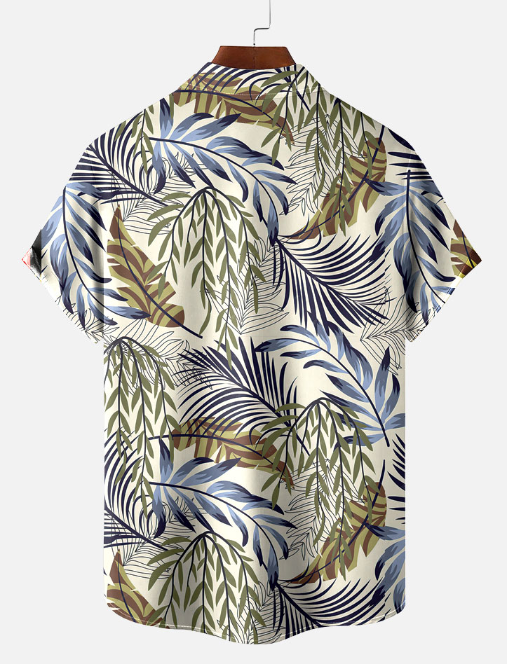 Men's Dark Hawaiian Everyday Casual Sleeve Short Shirt