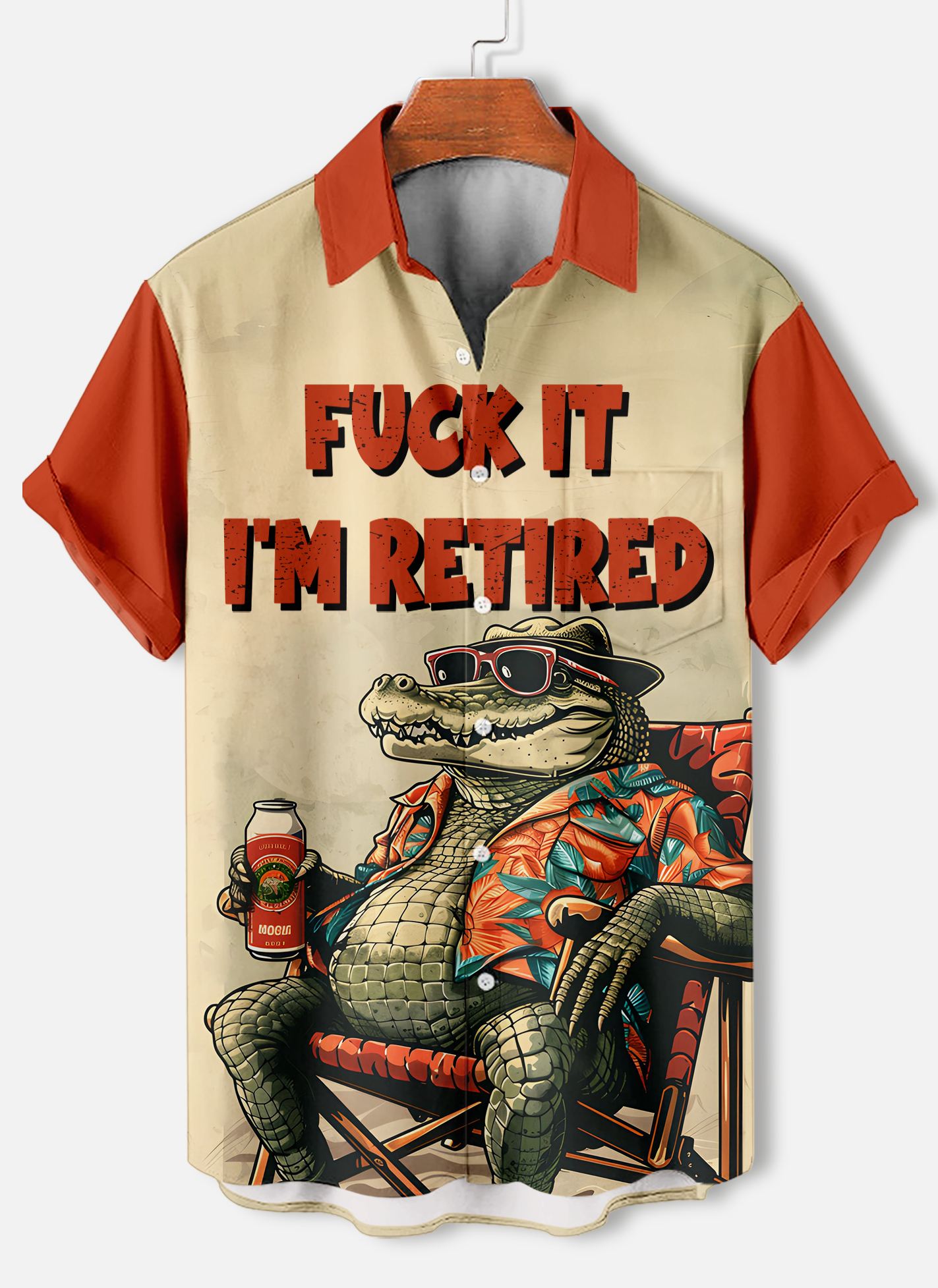 Men's funny cartoon animal slogan graphic short sleeve shirt