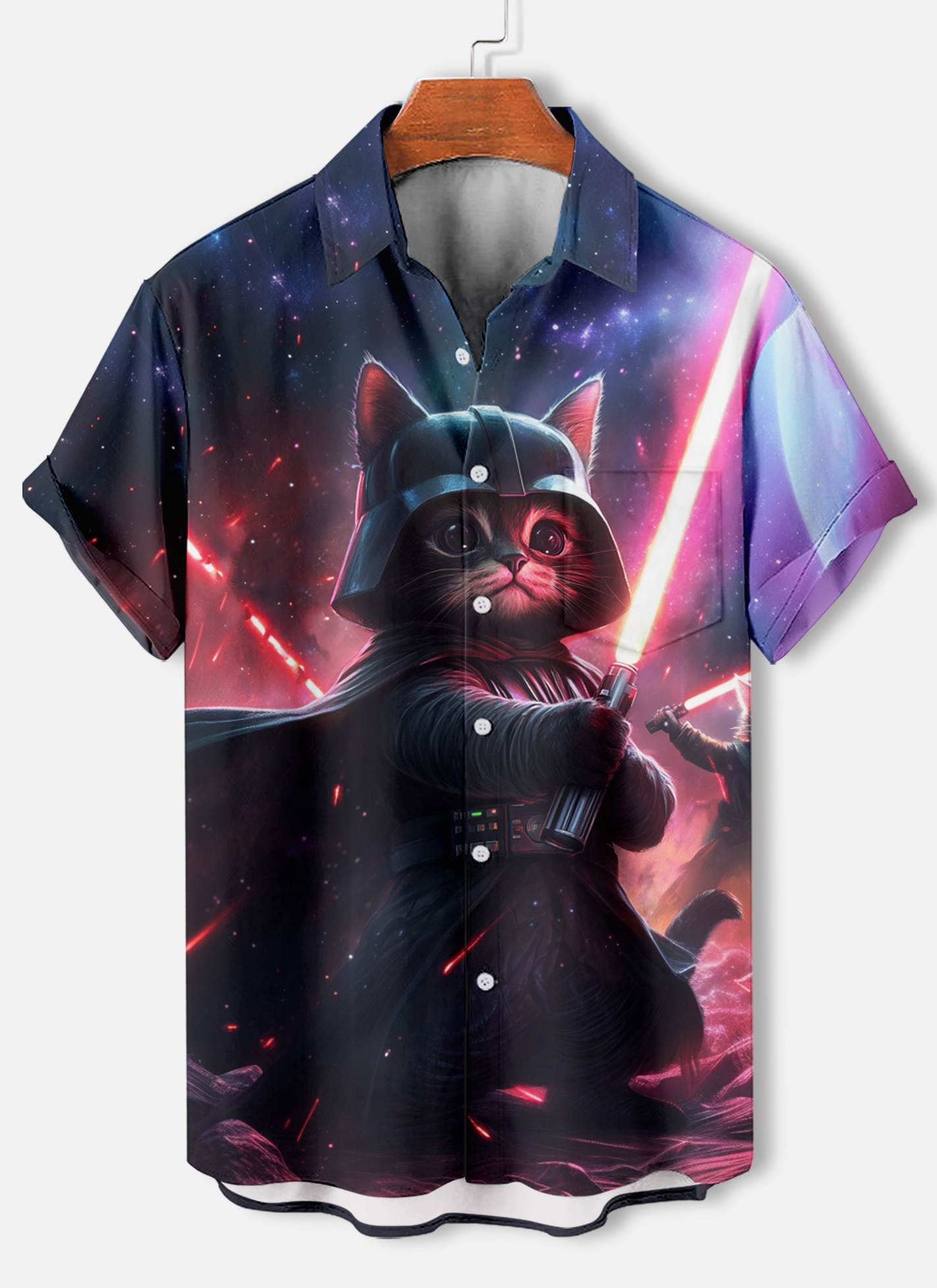 Men's Classic Movie Star Wars Animals Funny Graphic Short Sleeve Shirt