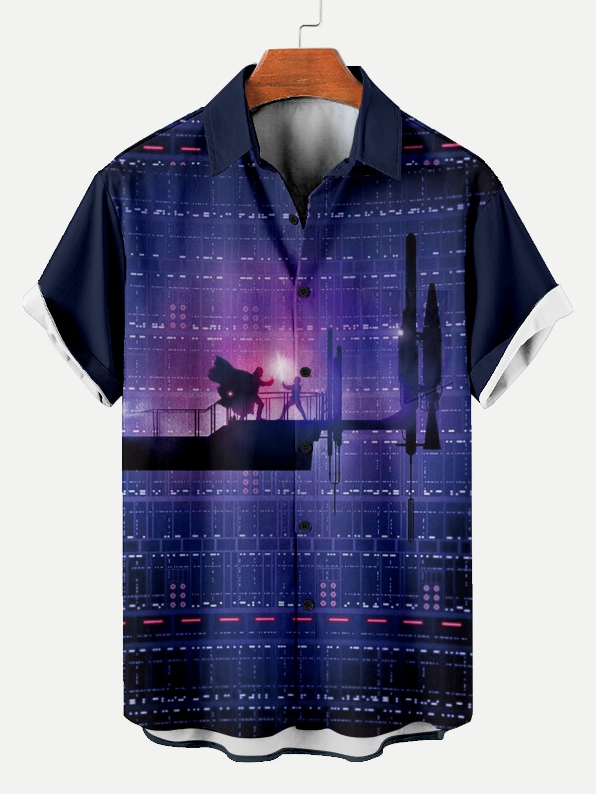 Reggae music skull pattern vacation casual short sleeved shirt