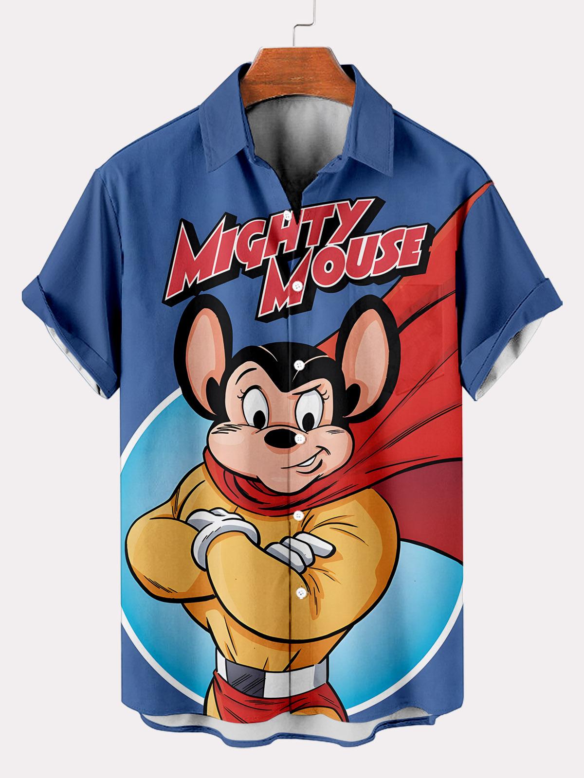 Classic Cartoon pattern short sleeved shirt